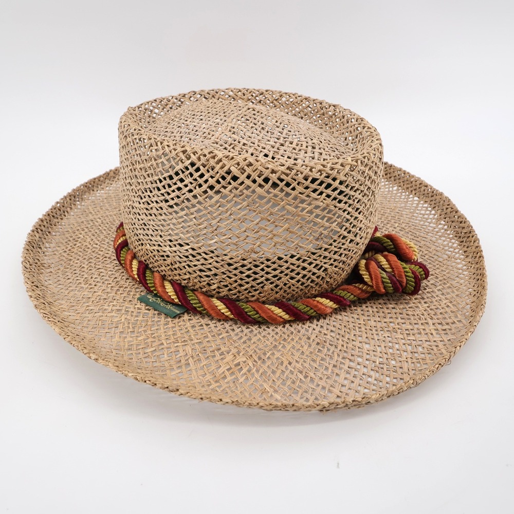Chi Chi Collection Woven Rope Trim Sun Hat Tan Sleeveless Womens S/M